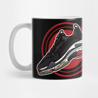 Balen Triple Black Red White Sneaker Mug